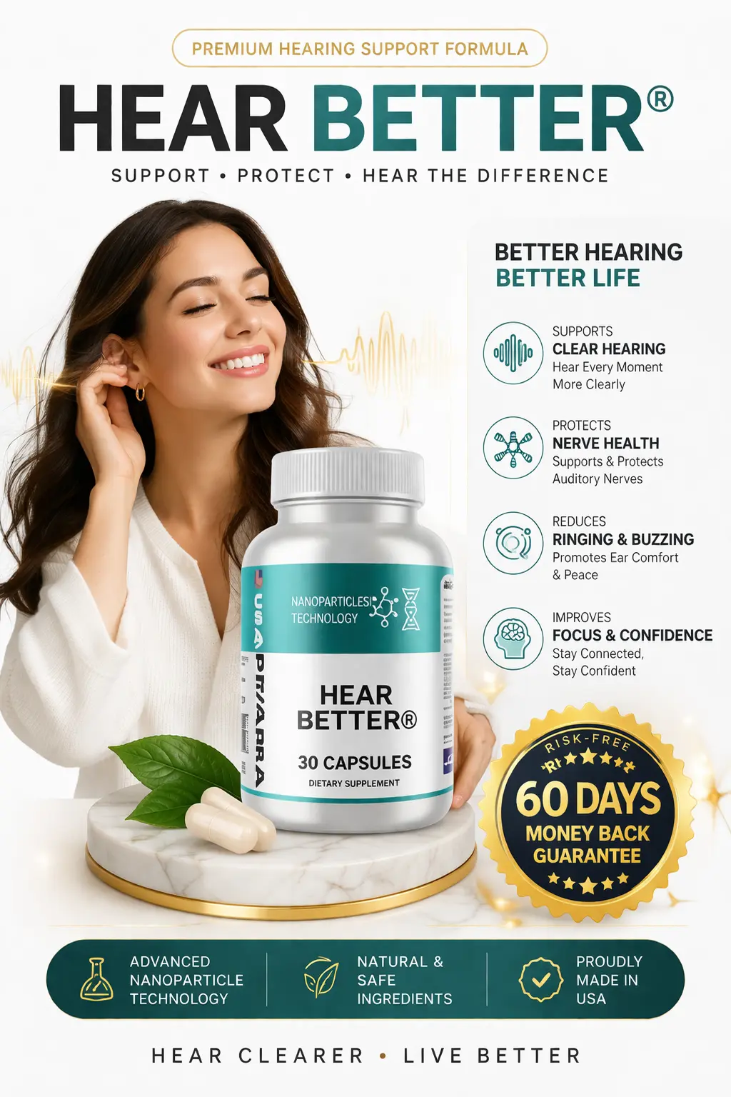 Person experiencing HearBetter clarity, connection, and confidence support results